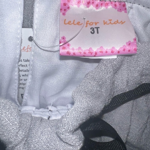 Lele for kids Gray chiffon Dress with Black bow Accents 3T NWT - Picture 2 of 3